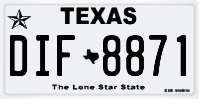 TX license plate DIF8871