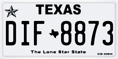 TX license plate DIF8873