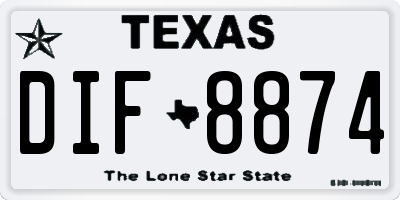 TX license plate DIF8874