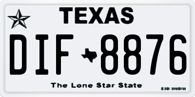 TX license plate DIF8876