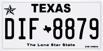 TX license plate DIF8879