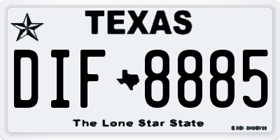 TX license plate DIF8885