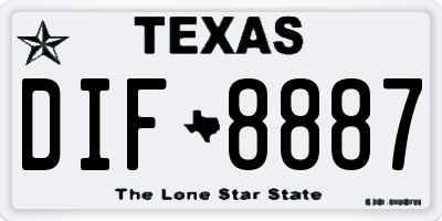 TX license plate DIF8887
