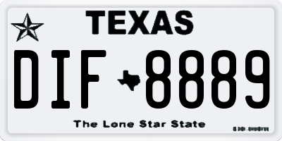 TX license plate DIF8889