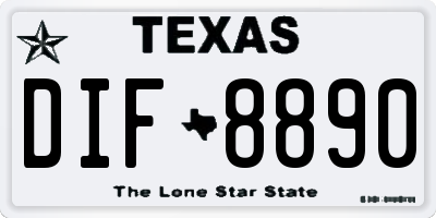 TX license plate DIF8890
