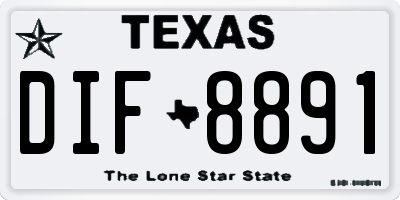 TX license plate DIF8891