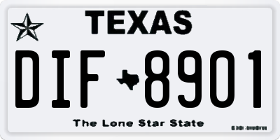 TX license plate DIF8901