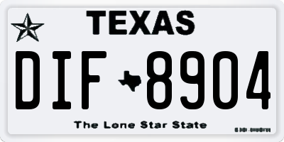 TX license plate DIF8904