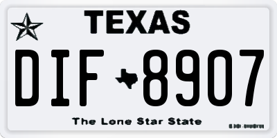 TX license plate DIF8907