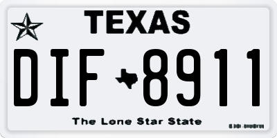TX license plate DIF8911