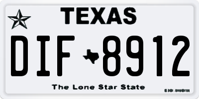 TX license plate DIF8912