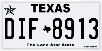 TX license plate DIF8913