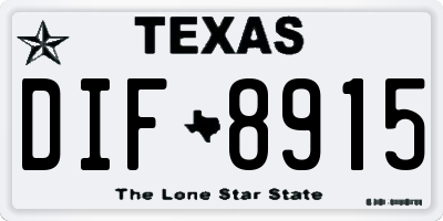 TX license plate DIF8915