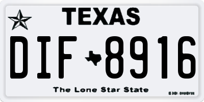 TX license plate DIF8916