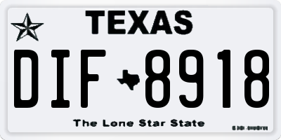 TX license plate DIF8918