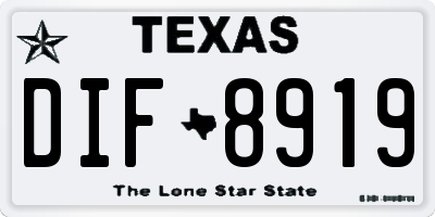 TX license plate DIF8919
