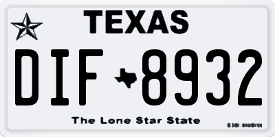 TX license plate DIF8932