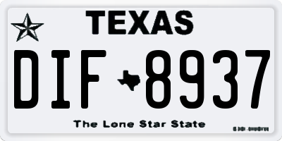 TX license plate DIF8937