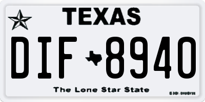 TX license plate DIF8940