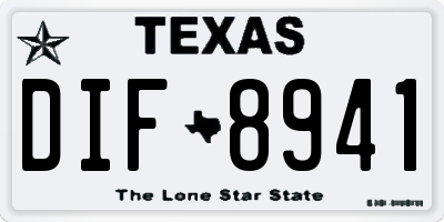 TX license plate DIF8941