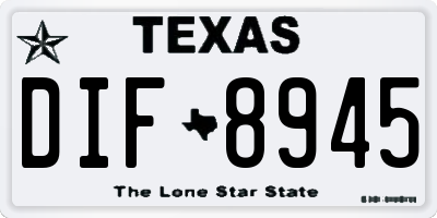 TX license plate DIF8945