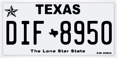 TX license plate DIF8950