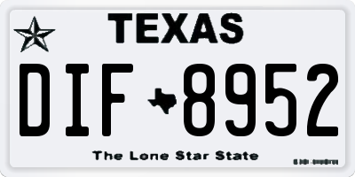 TX license plate DIF8952