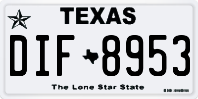 TX license plate DIF8953
