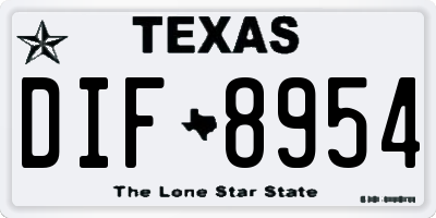 TX license plate DIF8954