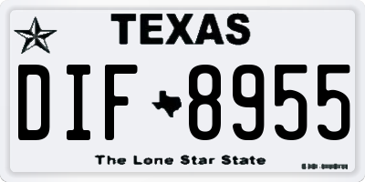 TX license plate DIF8955