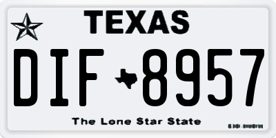 TX license plate DIF8957