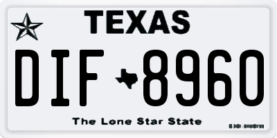 TX license plate DIF8960