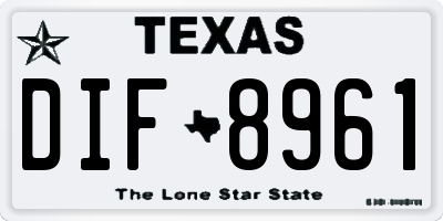 TX license plate DIF8961