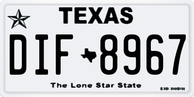 TX license plate DIF8967