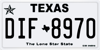 TX license plate DIF8970