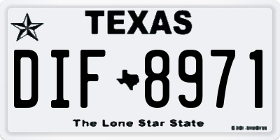TX license plate DIF8971