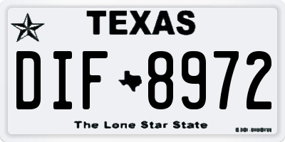 TX license plate DIF8972
