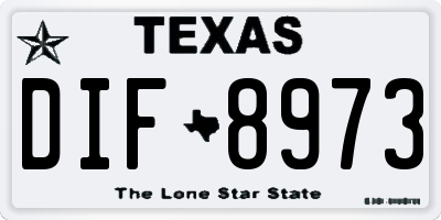 TX license plate DIF8973