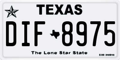 TX license plate DIF8975