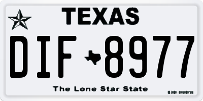 TX license plate DIF8977