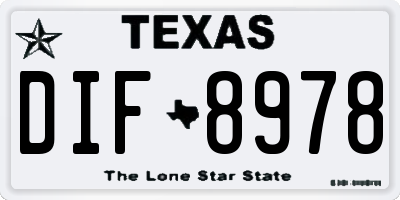 TX license plate DIF8978