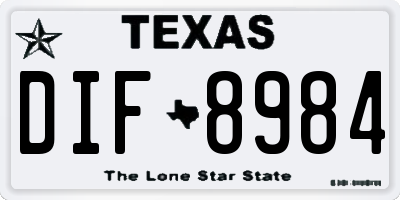 TX license plate DIF8984