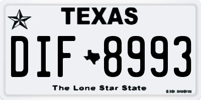TX license plate DIF8993