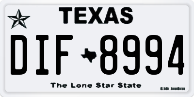 TX license plate DIF8994