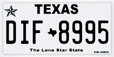 TX license plate DIF8995