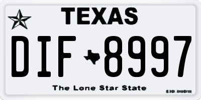 TX license plate DIF8997