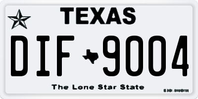 TX license plate DIF9004