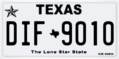 TX license plate DIF9010