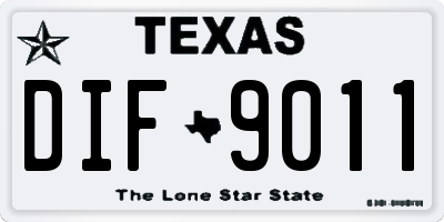 TX license plate DIF9011