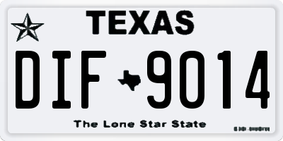 TX license plate DIF9014